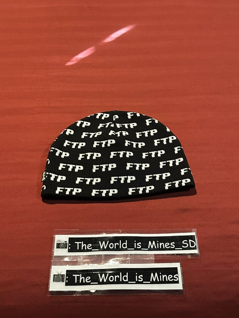 NEW FTP All Over Logo Beanie - Black